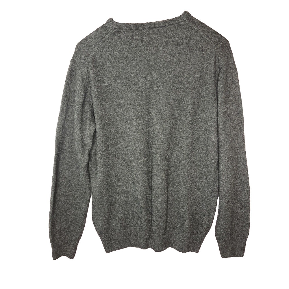 Emi Maglia Wool Cashmere Blend Italian Soft Warm Pullover V-Neck Grey Sweater M - Picture 2 of 6